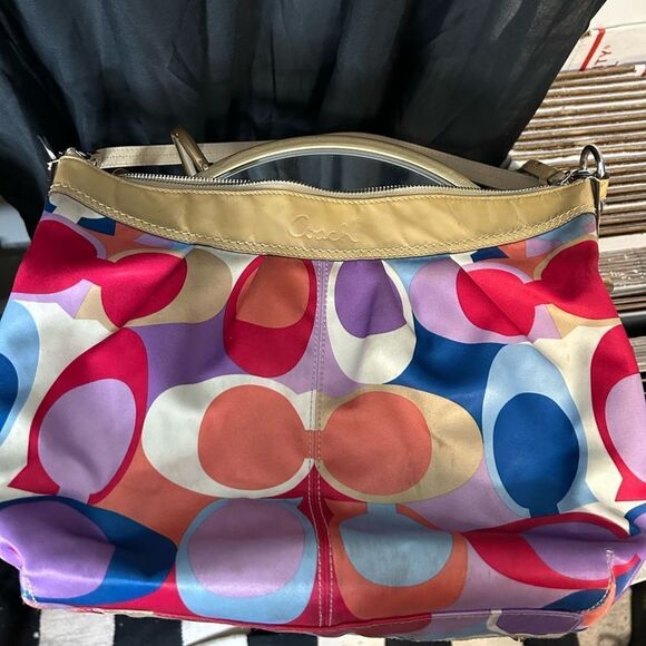Coach Scarf Print Sateen Bag - Picture 1 of 12